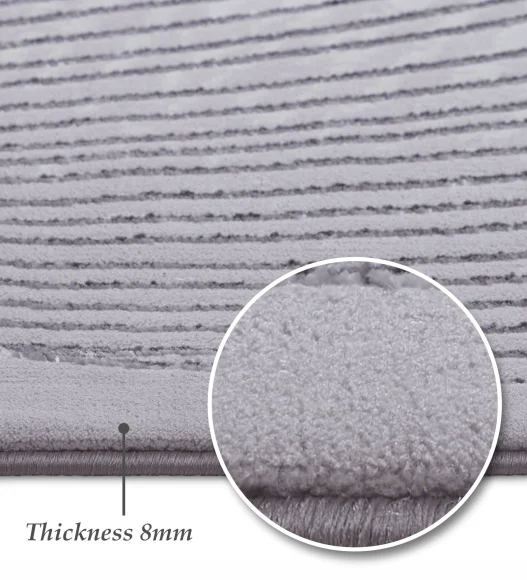 Tuscany Polyester Stripes Runner Grey