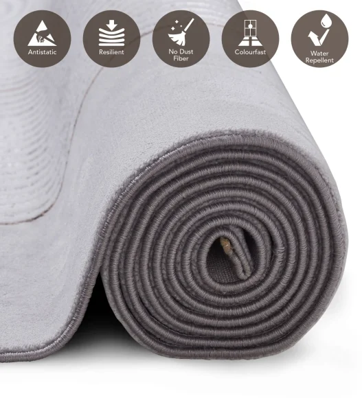 Tuscany Polyester Classical Carpet Grey