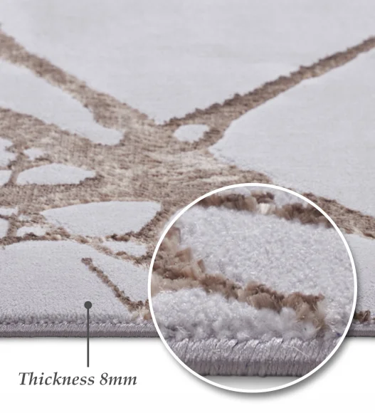 Tuscany Polyester Modern Carpet Grey