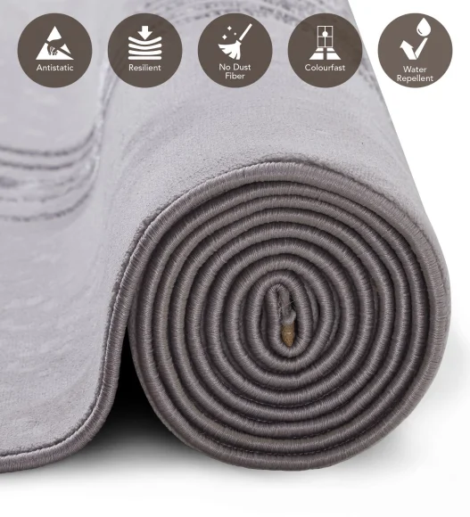 Tuscany Polyester Classical Carpet Grey