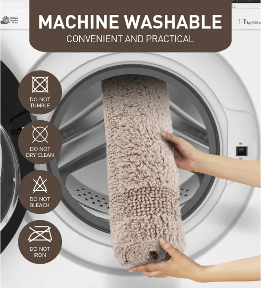 Reversible Cotton Bath Mat, Camel
