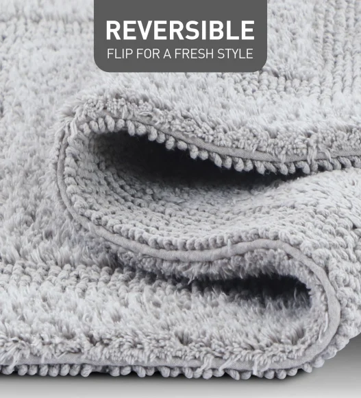 Reversible Cotton Bath Mat, Ash