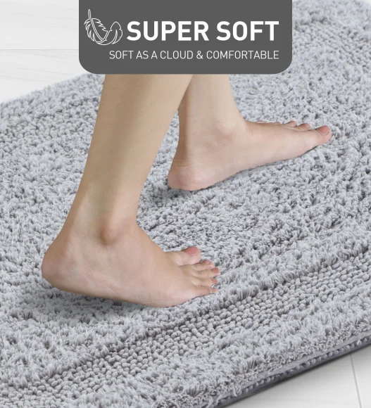 Reversible Cotton Bath Mat, Ash