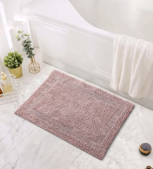 Reversible Cotton Bath Mat, Stucco