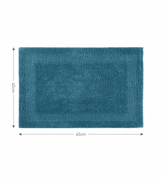 Reversible Cotton Bath Mat, Peacock