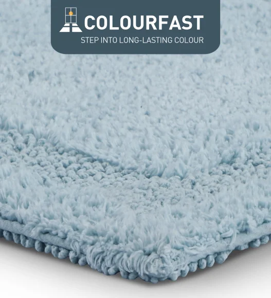 Reversible Cotton Bath Mat, Baby Blue
