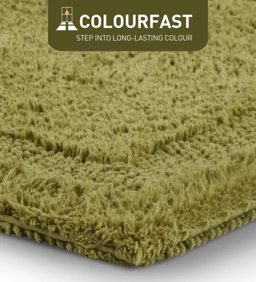 Reversible Cotton Bath Mat, Olive