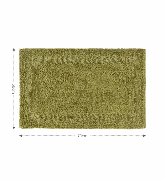Reversible Cotton Bath Mat, Olive