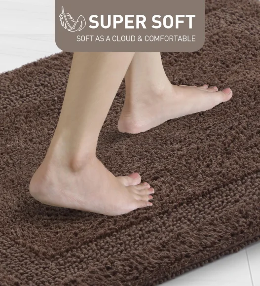 Reversible Cotton Bath Mat, Chocolate