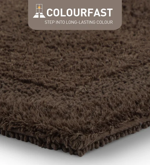 Reversible Cotton Bath Mat, Chocolate