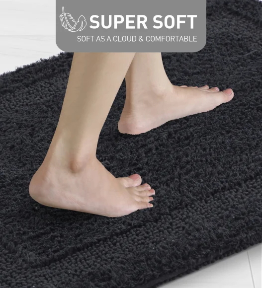 Reversible Cotton Bath Mat, Charcoal