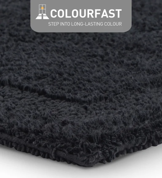 Reversible Cotton Bath Mat, Charcoal