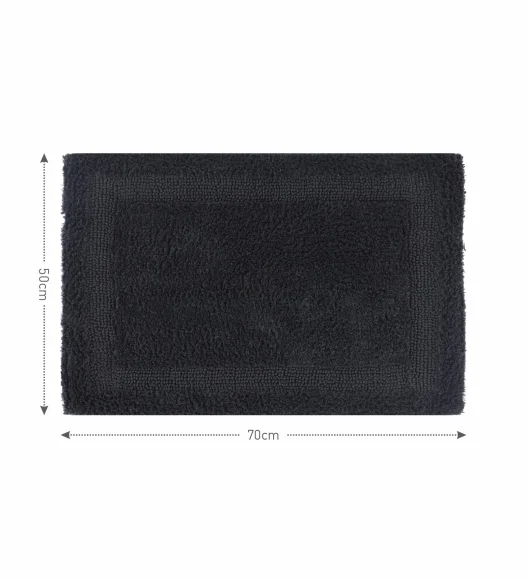Reversible Cotton Bath Mat, Charcoal