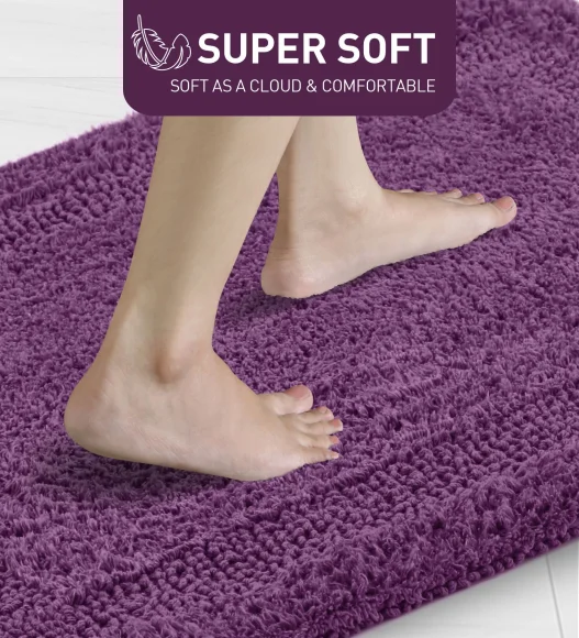 Reversible Cotton Bath Mat, Purple Gum Drop