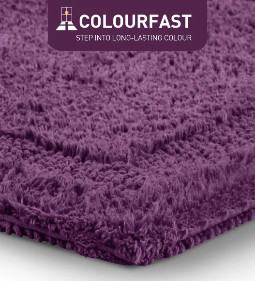 Reversible Cotton Bath Mat, Purple Gum Drop
