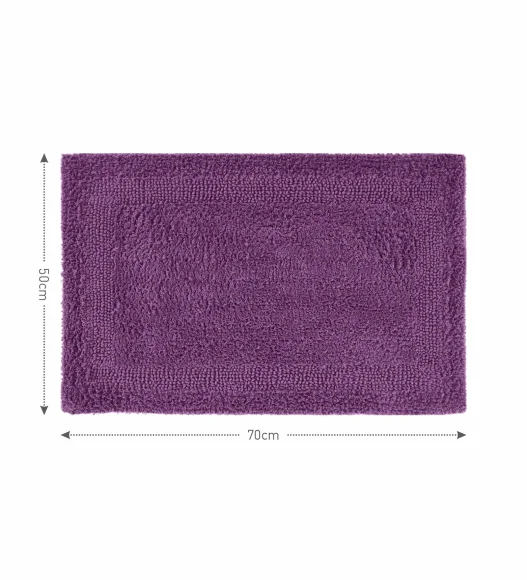 Reversible Cotton Bath Mat, Purple Gum Drop
