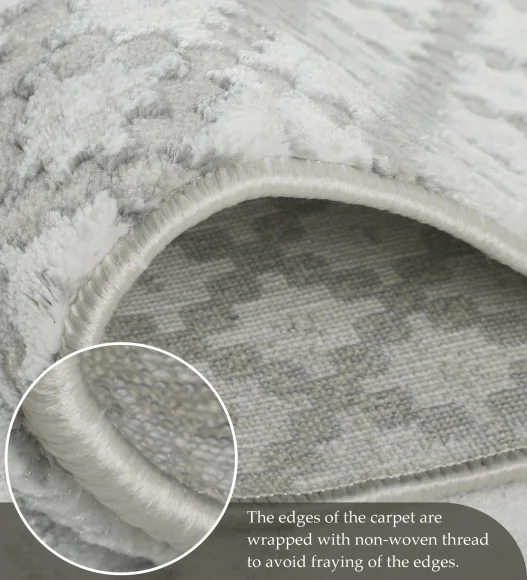 Penny Polyester Abstract Carpet Grey
