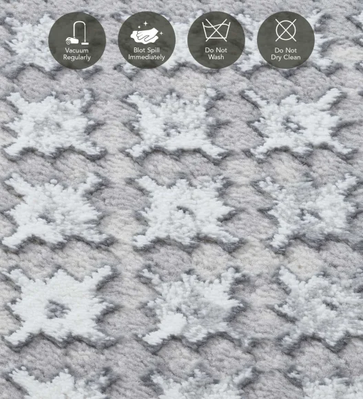 Penny Polyester Abstract Carpet Grey
