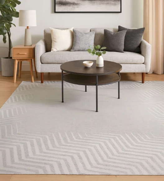 Penny Polyester Abstract Carpet Grey