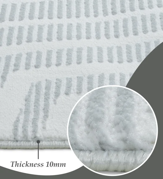 Penny Polyester Abstract Carpet Grey