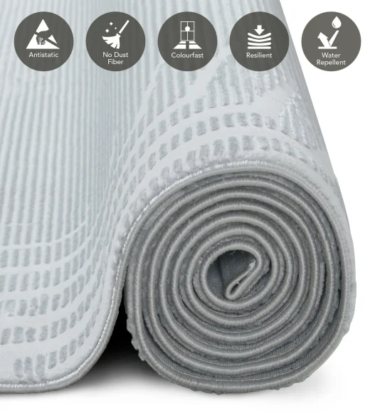 Penny Polyester Abstract Carpet Grey