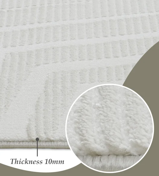 Penny Polyester Abstract Carpet Cream