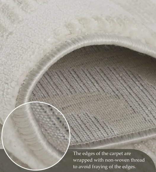 Penny Polyester Abstract Carpet Cream