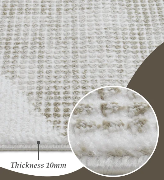 Penny Polyester Abstract Carpet Cream