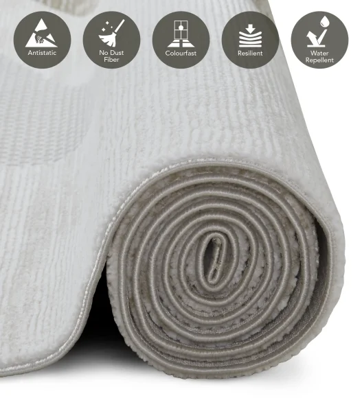 Penny Polyester Abstract Carpet Cream