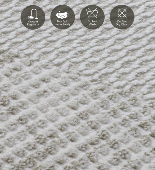 Penny Polyester Abstract Carpet Cream