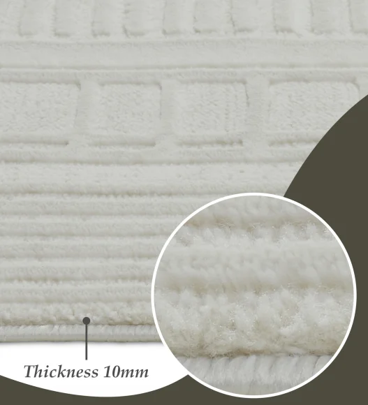 Penny Polyester Abstract Carpet Cream
