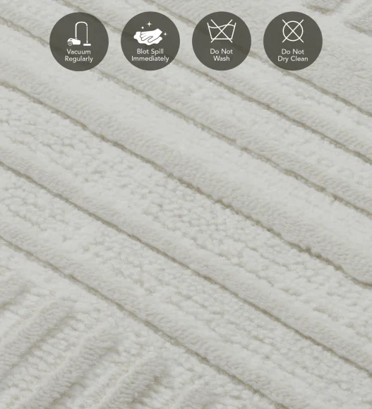 Penny Polyester Abstract Carpet Cream