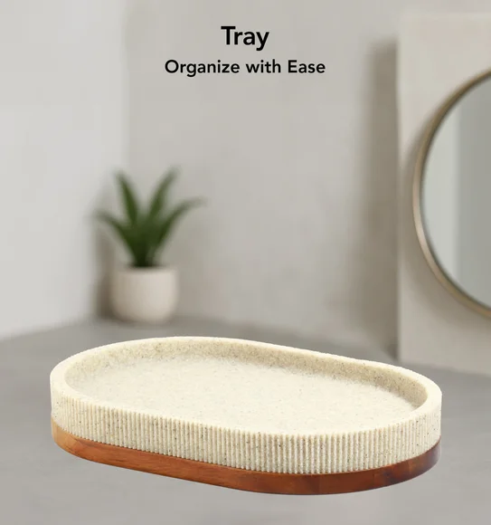 Myra 3 Pcs Polyresin Bath Set Beige & Brown
