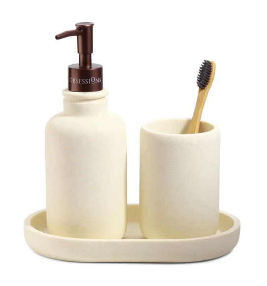 Myra 3 Pcs Polyresin Bath Set Cream