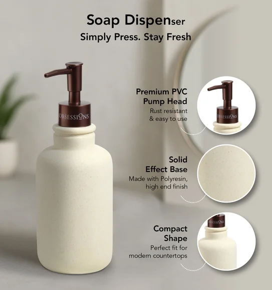 Myra 3 Pcs Polyresin Bath Set Cream