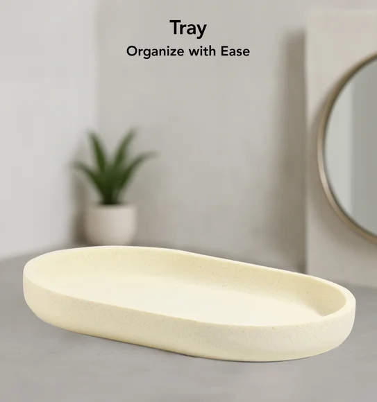 Myra 3 Pcs Polyresin Bath Set Cream