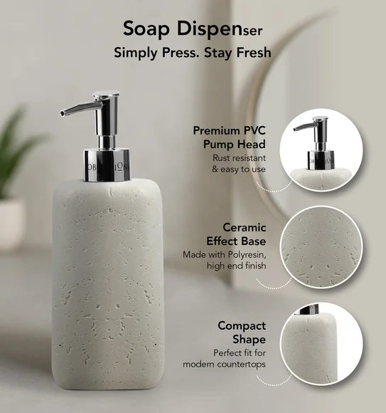 Myra 3 Pcs Polyresin Bath Set Stone