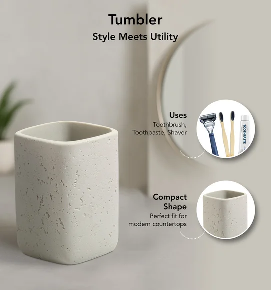 Myra 3 Pcs Polyresin Bath Set Stone