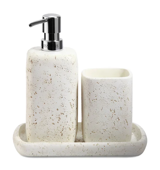 Myra 3 Pcs Polyresin Bath Set Off White