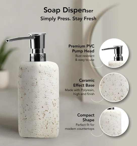 Myra 3 Pcs Polyresin Bath Set Off White