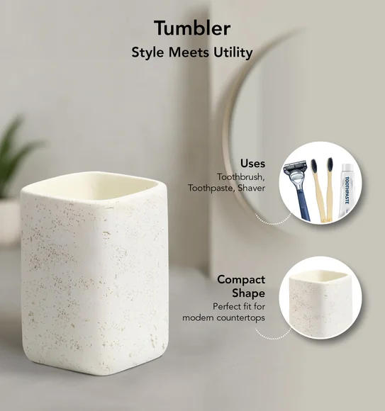 Myra 3 Pcs Polyresin Bath Set Off White