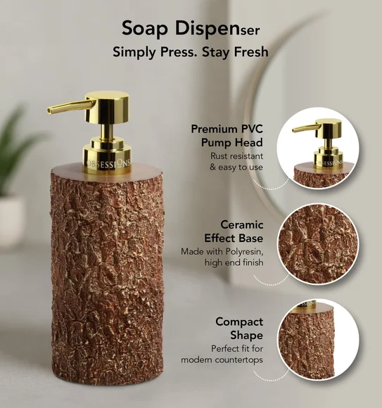 Myra 3 Pcs Polyresin Bath Set Brown