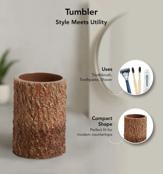 Myra 3 Pcs Polyresin Bath Set Brown
