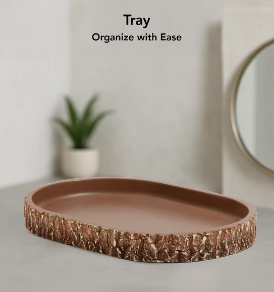 Myra 3 Pcs Polyresin Bath Set Brown