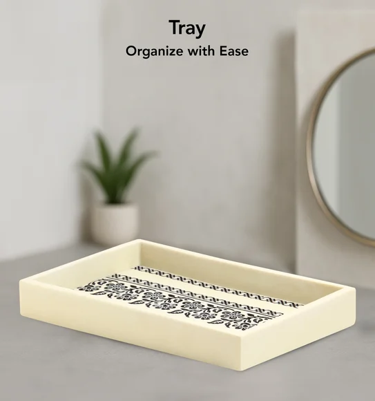 Myra 3 Pcs Polyresin Bath Set Cream & Black