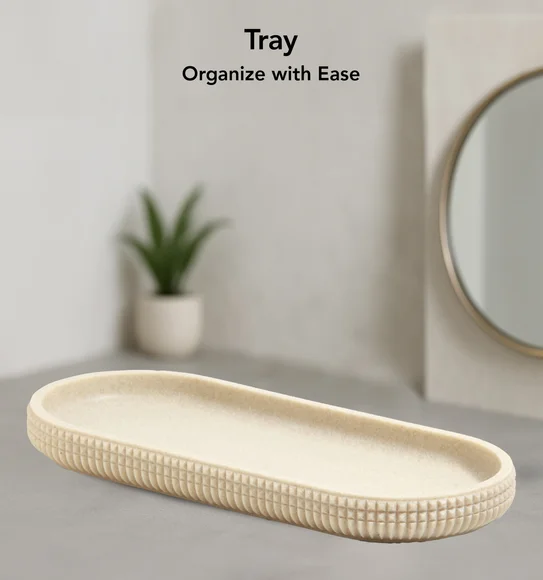Myra 3 Pcs Polyresin Bath Set Dark Beige
