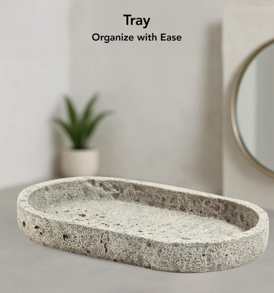 Myra 3 Pcs Polyresin Bath Set Grey