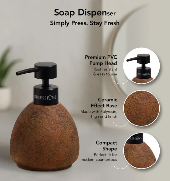 Myra 3 Pcs Polyresin Bath Set Chocolate