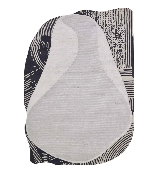 Shapescape Polyester Abstract Carpet Cream