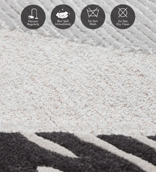Shapescape Polyester Abstract Carpet Cream